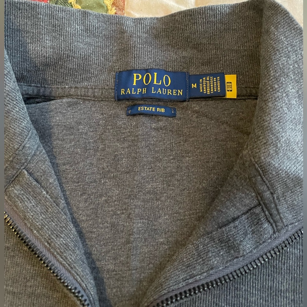 Ralph Lauren Charcoal Blue Half-Zip Sweater - Picture 4 of 5